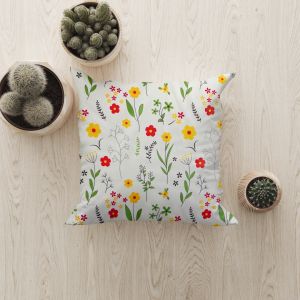 Sarung bantal kursi/Sofa Resleting Motif Bunga Aesthetic Sarung Bantal Sofa