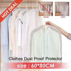 (EXTRA THICK) Zip Clear Washable Clothes Dust Cover Garment Protector Transparent Hanging Cloth / Sarung Penutup Pakaian