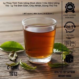 Bộ 6 Ly Thủy Tinh Shot 30ml Đáy Bầu Cổ Điển – Cốc Mini Uống Rượu Pha Chế Dày Dặn Cao Cấp