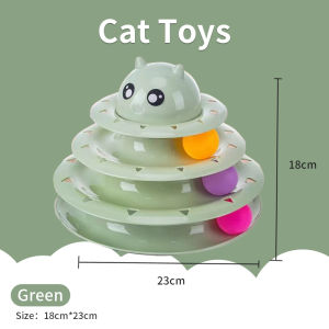 Mainan Kucing Bola Putar - Lucu Interaktif Cat Toys Circular Tower Toy 3 Lapis