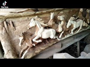 Relief kuda dinding ukir murah terbaru