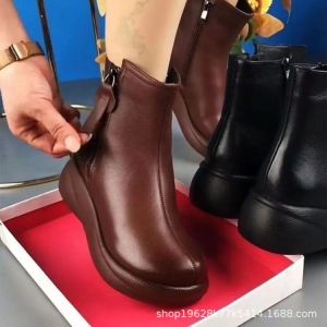 Autumn and Winter Hot-Selling Short Martin Boots for Women 2025 New style double zipper thick-soled soft short boots for women