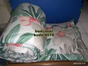 Bedcover Tanpa Sprei Ukuran Single Bahan Perca Katun CVC