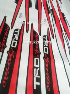 STIKER CUTTING TIMBUL TRD SPORTIVO RUSH TERIOS FORTUNER WARNA HITAM GREY