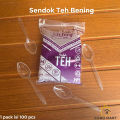 Sendok Makan Plastik Putih / Sendok Teh Bening Murah / Sendok Jelly Bening. 