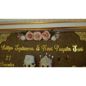 Nama CUSTOM Akrilik Cermin Emas / Silver / Perak dekorasi mahar Laser Cutting