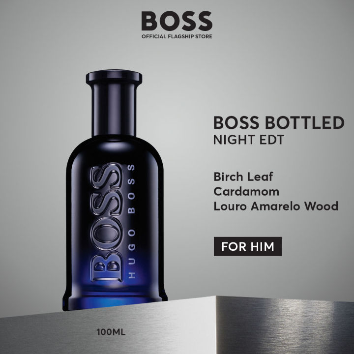 BOSS Bottled Night Eau de Toilette for Men 50ml 100ml Birch Leaf Cardamom Louro Amarelo Wood Woody Aromatic EDT Perfume by HUGO BOSS Fragrances Lazada Singapore