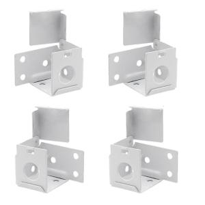 แผ่นโลหะสีขาวตาบอด4ชิ้นขนาดต่ำ1นิ้วสำหรับใช้ในบ้าน