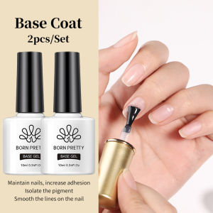 BORN PRETTY 2/3bottle/set 10ml Gel Nail Art Polish Nail UV Gel Soak Off Gel Nail Function Gel Set No Wipe Top Coat Base Gel