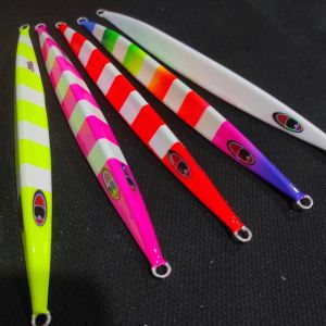 Metal Jig 400g Slow Fast Colorful Glow in The Dark Gangster Stick\nMetal Jig 200g Slow Fast Colorful Glow in The Dark Fluorescent Gangster Stick Handmade