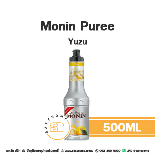 Monin Puree Yuzu โมนิน เพียวเร่ ยูซุ โมแนง เพียวเร่ 500ML พูเร่ น้ำเชื่อมรสผลไม้ผสมเนื้อผลไม้