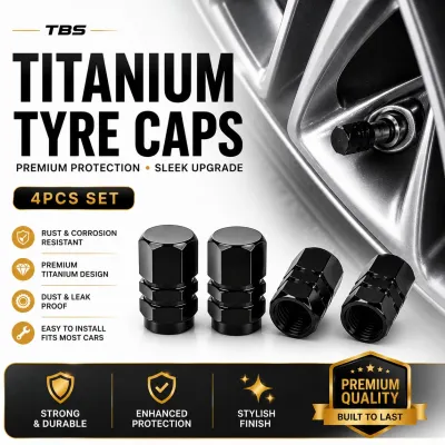 Titanium Design Tyre Valve Wheel Cap Cover For Car Motorcycle Bike Bicycle (Universal Fit) (4pcs)