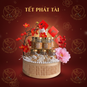 Set Quà Yến Sào Tết Tài Lộc - Set Quà Tết - 8 Hũ Yến Chưng 50% Cao Cấp 70ml - Set Quà Biếu Bố Mẹ Gia Đình Mừng Thọ Khai Trương Sinh Nhật
