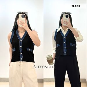 6143 Delisha Knit Vest Top Atasan Wanita Kasual Korean Style