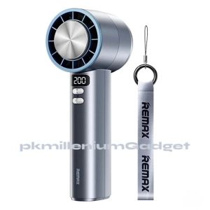 REMAX RS-SF12 Handheld High-Speed Fan with Strap Semiconductor Turbo Boost Digital Display Cooling Fan