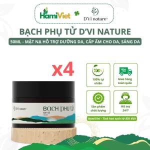 Combo 4 mặt nạ bạch phụ tử DVi nature cung cấp ẩm cho da giúp da căng bóng sáng da mát da cung cấp colagen giảm nếp nhăn chống lão