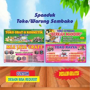 Banner Spanduk Toko Obat Kosmetik Bouquet Warung Sembako  Bisa Request Desain