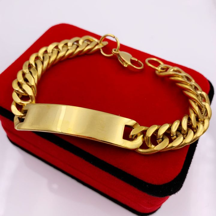 BAR STAINLESS STEEL 316L 18K GOLD PLATED HIGH QUALITY BRACELET