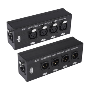 Aluminum 4 Channel 3Pin XLR Sound Extender with CAT5A/CAT6/CAT7 Ethernet Cable Connection for Signal Transmission