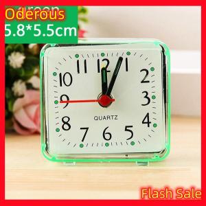 Oderous Cute Student Alarm Clock Analog Alarm Clock Square Bedside Compact Clock Desktop Decor Clock Student Bedroom Electronic Alarm Clock