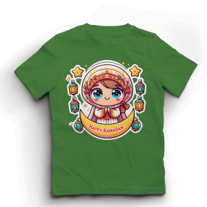 Baju Kaos Anak Perempuan Lebaran Ramadhan Karakter Muslim Lucu Import Usia 1 - 10 Tahun - Hypelane