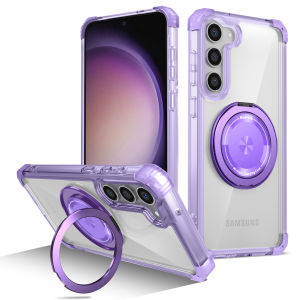 Magnetic Ring Stand Case For Samsung Galaxy S22 S23 S24 Ultra S22+ S23+ S24+ Note 20 Ultra 5G Drop Protection Transparent MagSafe Case