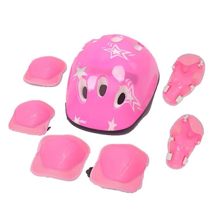 Lazarasuper 7pcs Kid Wrist Knee Elbow Protector Roller Skating 