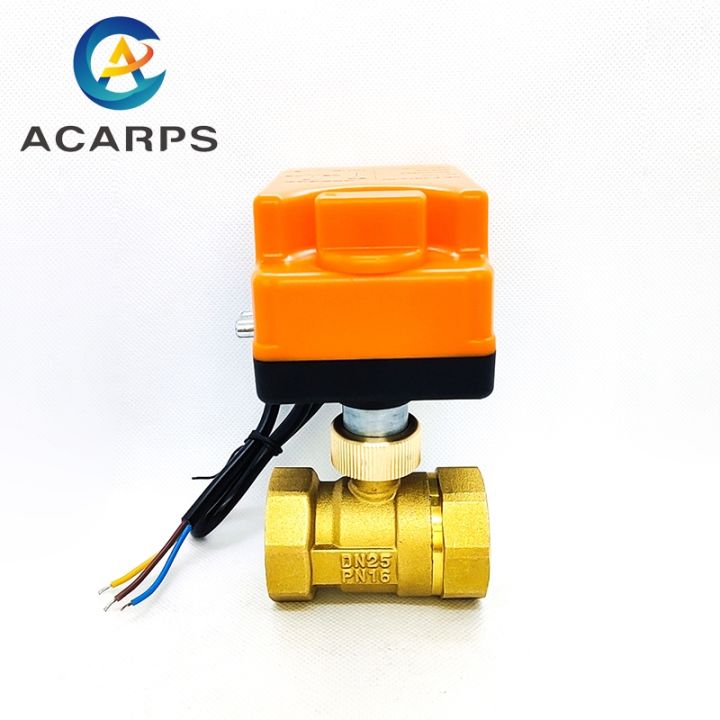 1 Brass Motorized Ball Valve 3 Wire 2 Way Control Electric Ball Valve