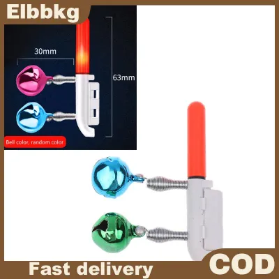 [Elbbkg] Câu Cá Cắn báo động cần câu đôi chuông que kẹp tip cảm ứng đèn sáng đêm flash LED mà không cần pin giải quyết flash LED