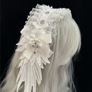 WUYUEONG Lace Cat Ears Headband Bow Cosplay Headwear  Lolita Headdress Hair Accessories