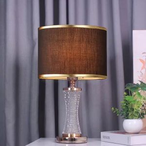 Nordic Style Crystal Bedside Lamp Home Living Room Simple Retro Table Lamp Modern Creative Reading Lamp Romantic Desk Light 25*44cm