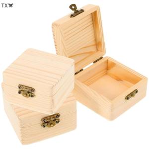 TX🏮💓🧧 8x8x4.7cm đồng bằng tự nhiên bằng gỗ đóng gói hộp lưu trữ Hộp quà tặng hộp lưu trữ bằng gỗ hộp lưu trữ đồ lặt vặt nhà lưu trữ hộp