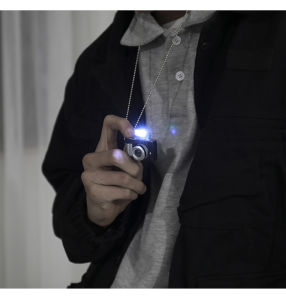 Long Necklace Tide Cool Retro Mini Voice Flash Camera Pendant Hiphop Punk Men and Women Clothes Accessories