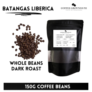 (Kapeng Barako) Batangas Liberica: Whole Beans 150g Dark Roast | Organic Coffee in Resealable Pouch by Coffee Grounds PH