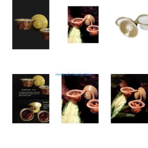 Kirilgu Small Suction Cup Feeding Double Cups Feeding Dish Crested H8M4T