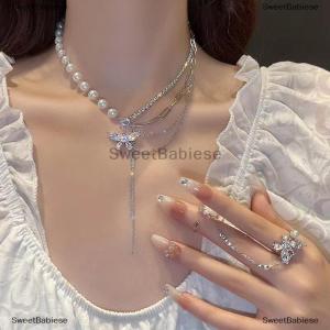 [COD] SweetBabiese Shiny Butterfly Necklace Exquisite Multi-layer Clavicle Chain Necklaces for Women 2022 Trend Aesthetic Jewelry