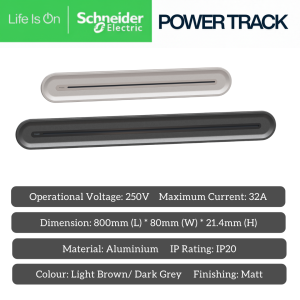 Schneider Power Track Rail 50cm 60cm 80cm – Modular Power Rail for Home Office & Commercial Use