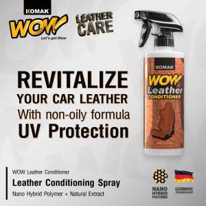 Car Leather Seat Polish Komak Wow! Leather Conditioner 500ml - Leather seat coating cleaner - UV Protect