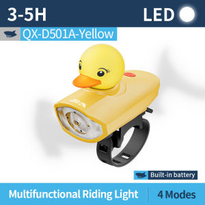 Nụ Cười Cá Mập Qxd501 LED Xe đạp trẻ em Ánh Sáng 4 Chế Độ Với Sừng Siêu xe đạp phát sáng Ánh Sáng Loại C Có Thể Sạc Lại Xe Đạp Ánh Sáng Phía Trước Không Thấm Nước Ngoài Trời Đêm Đi Xe Đạp