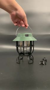 Rechargeable LED Solar Lantern For Camping Hiking Fishing 1200mAh High Capacity Battery 360 Degree Illumination Portable Emergency Light For Home Power Failure Situations