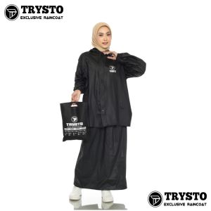 Jas Hujan TRYSTO Setelan ROK Wanita Dewasa Bahan Kuat Tebal Elastis
