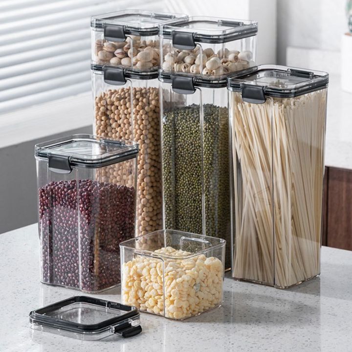 Airtight Container Food Storage Box Stackable Plastic Kitchen Bekas ...