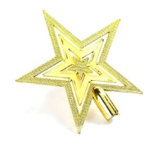 20cm Christmas Tree Top Star Five-star Christmas Ornament Tree Top Star Golden Top Star Christmas Tree Pendant Ornaments