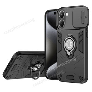Rugged Armor Shockproof Casing For Xiaomi Poco X7 Pro PocoX7 X7Pro POCOX7Pro 5G 2025 Phone Case Slide Push Window Metal Ring Holder Back Cover