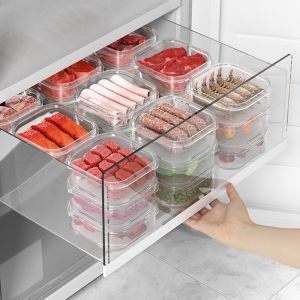 3pcs Frozen Meat Fruit Sealed Box Freezer Storage Box Freezer Food Fresh-Keeping Box Kitchen Onion Ginger Container Food Storage Box