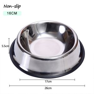 Mangkok Tempat Makan Pet Bowl Stainless Wadah Mangkuk Minum Stainles Steel Anjing Kucing Anti Selip