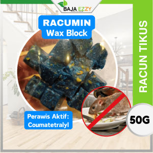 Racumin Wax Block Rat Poison 50grams Racun bertindak secara anti penggumpalan darah Racun tikus