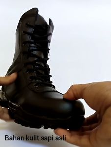 sepatu PDL jatah kulit ujung besi safety sole karet anti slip