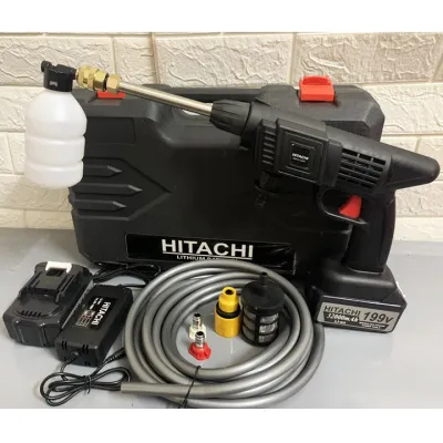 { SIÊU SALE } Máy rửa xe dùng pin Hitachi 199v áp lực cao - pin vòi phun có thể điều chỉnh máy rửa xe áp lực cao tạo bọt tuyết máy rửa xe gia đình 3 chế độ phun máy giặt rửa áp lực tưới hoa rửa điều hòa