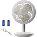 Soleus Air Portable Table Fan 4000mAh Battery Powered BLDC Motor USB Rechargeable 4-Speed High Wind Feed Small Personal Fan Powerful and Quiet for Desk/Home/Office/Indoor/Outdoor (WHITE). 